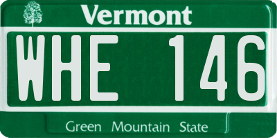 VT license plate WHE146