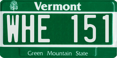 VT license plate WHE151