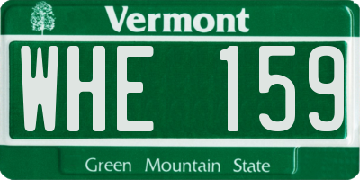 VT license plate WHE159