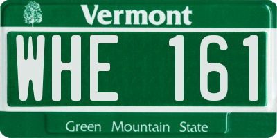 VT license plate WHE161
