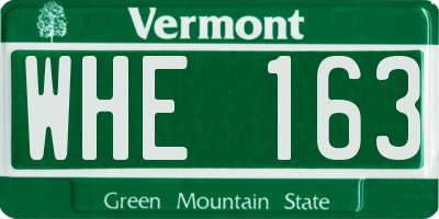 VT license plate WHE163