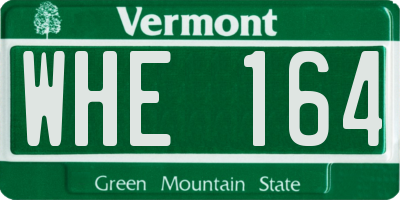 VT license plate WHE164