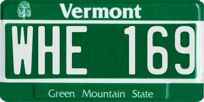 VT license plate WHE169