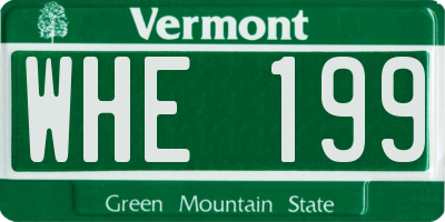 VT license plate WHE199