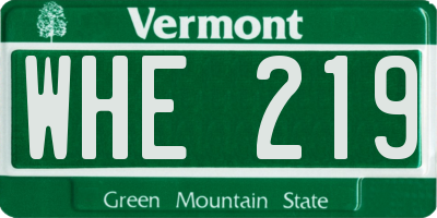 VT license plate WHE219