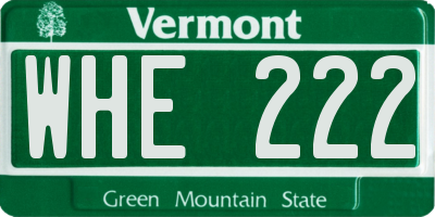 VT license plate WHE222