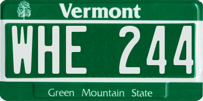 VT license plate WHE244