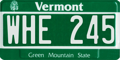 VT license plate WHE245