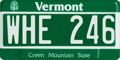 VT license plate WHE246