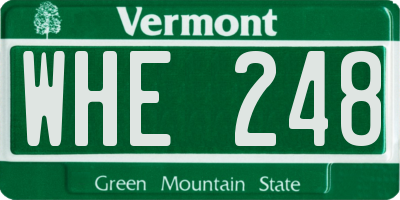 VT license plate WHE248
