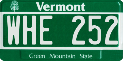 VT license plate WHE252