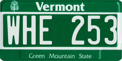 VT license plate WHE253