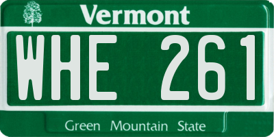 VT license plate WHE261