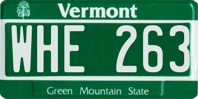 VT license plate WHE263
