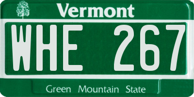 VT license plate WHE267