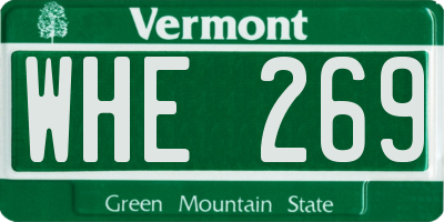 VT license plate WHE269