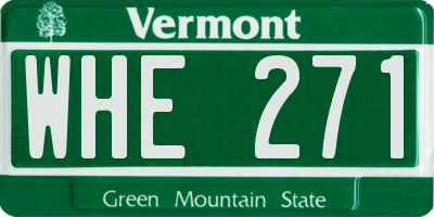 VT license plate WHE271