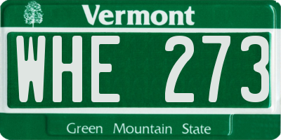 VT license plate WHE273