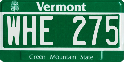 VT license plate WHE275