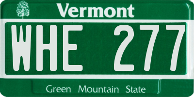 VT license plate WHE277