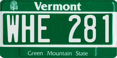 VT license plate WHE281