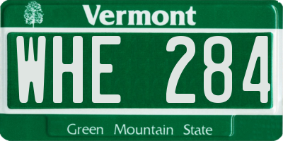 VT license plate WHE284