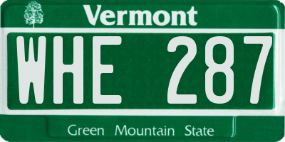 VT license plate WHE287