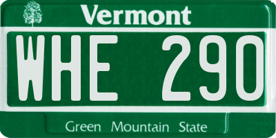 VT license plate WHE290