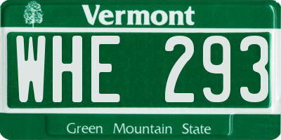 VT license plate WHE293