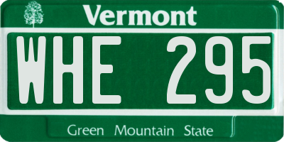 VT license plate WHE295