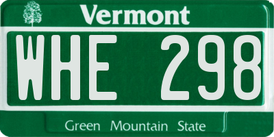 VT license plate WHE298