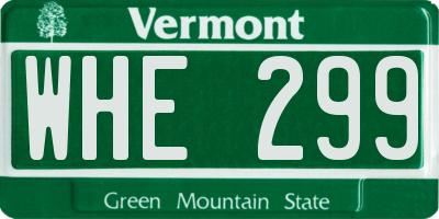 VT license plate WHE299