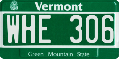 VT license plate WHE306