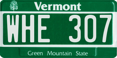 VT license plate WHE307