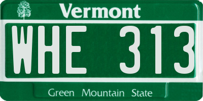 VT license plate WHE313