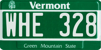 VT license plate WHE328
