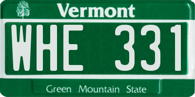 VT license plate WHE331