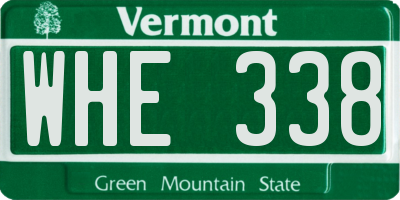 VT license plate WHE338