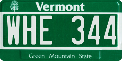 VT license plate WHE344