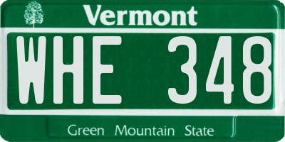 VT license plate WHE348