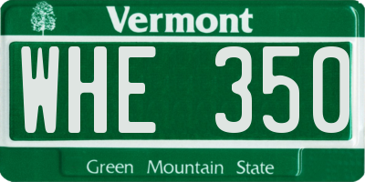 VT license plate WHE350