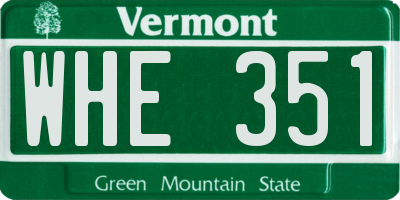 VT license plate WHE351