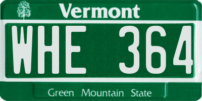 VT license plate WHE364