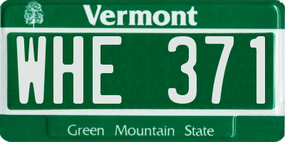 VT license plate WHE371