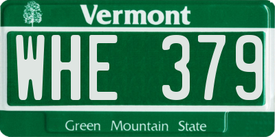 VT license plate WHE379