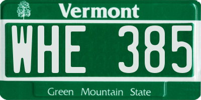 VT license plate WHE385