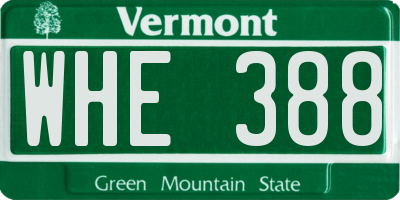 VT license plate WHE388