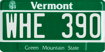 VT license plate WHE390