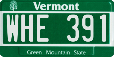 VT license plate WHE391