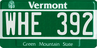 VT license plate WHE392
